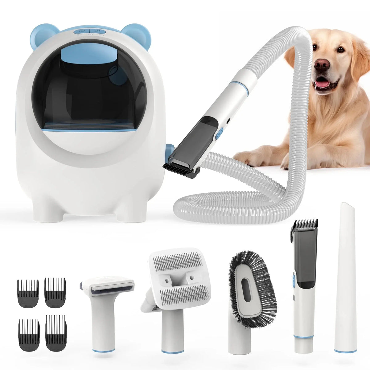 MOOSOO PA1 PRO Powerful Suction Pet Grooming Vacuum Includes 5 Dog G