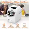 MOOSOO 2lb Bread Maker Machine, 19 Preset Programs, Gluten Free, Digital Display-BM8010