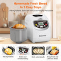 MOOSOO 2lb Bread Maker Machine, 19 Preset Programs, Gluten Free, Digital Display-BM8010