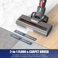 MOOSOO Cordless Stick Vacuum 20kPa for Carpet, Hard Floors and Pet Hair X6 new version,RED MOOSOO