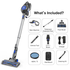 Stick Vacuum Cleaners - Blue Vacuum - XL618A Blue - MOOSOO