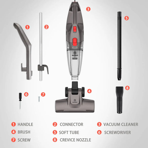 MOOSOO LT450 4-In-1 Upright Vacuum Cleaner accessories